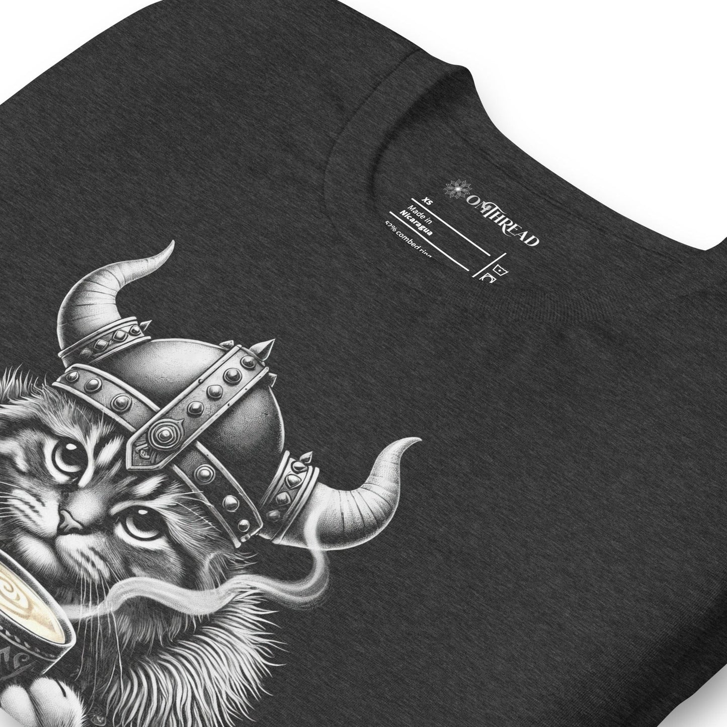 OMTHREAD A Battle Is Brewing Viking Cat T-Shirt | Funny Coffee Lover Tee