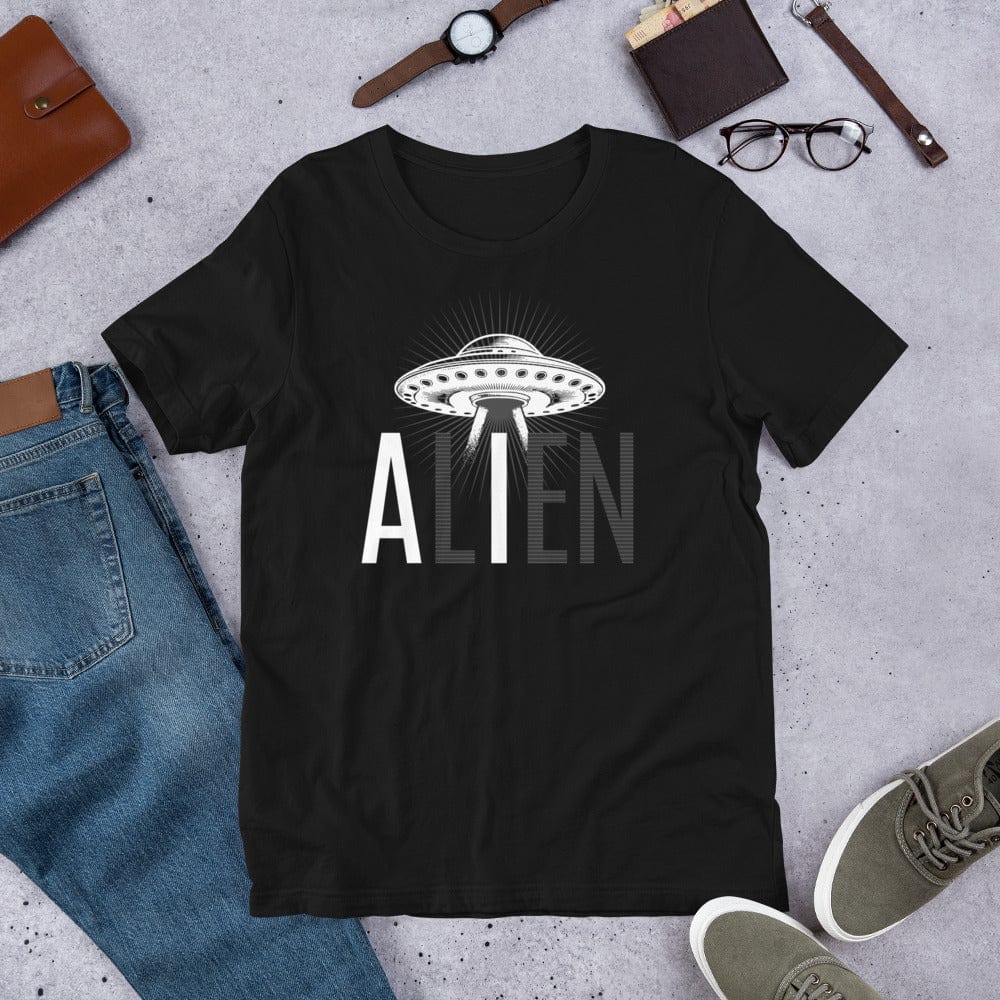 OMTHREAD ALIEN: AI-Inspired ET Vibes UFO Enthusiast Tee