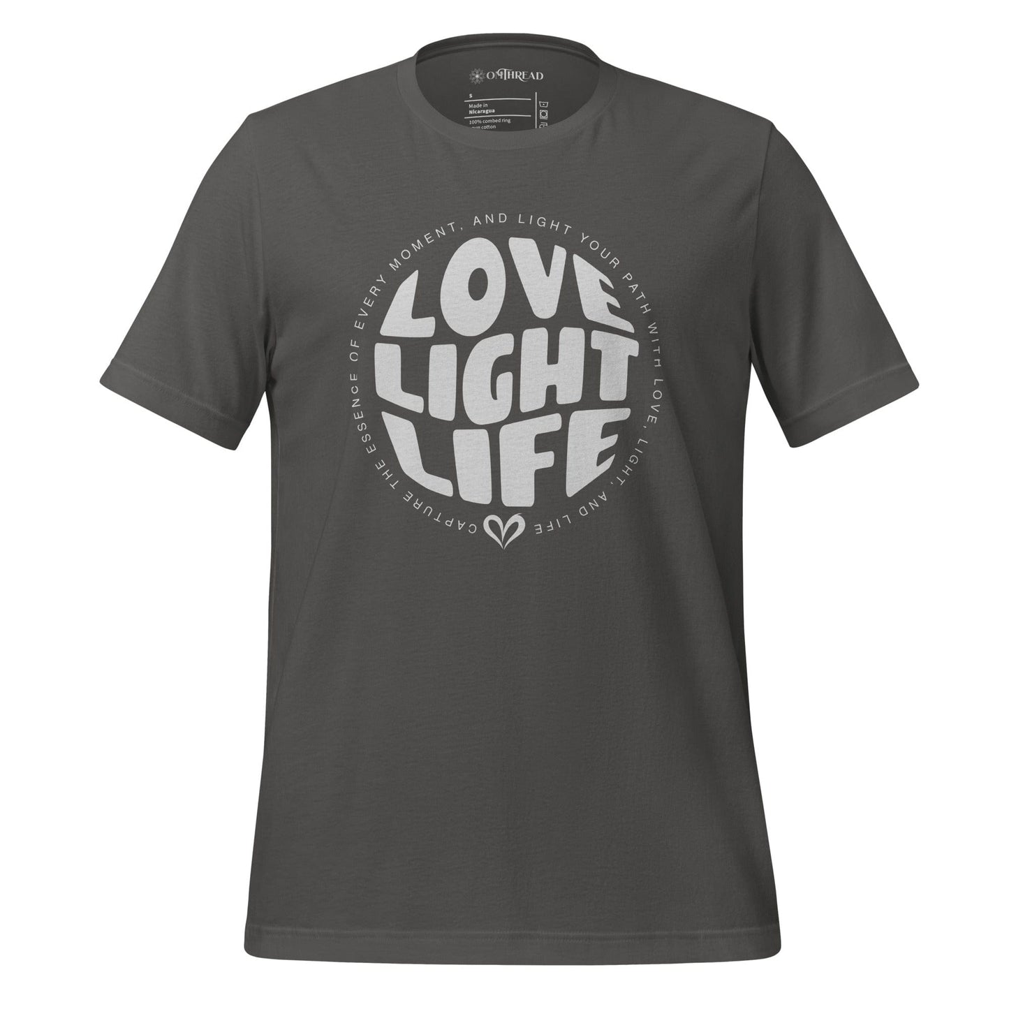 OMTHREAD Asphalt / S LOVE, LIGHT, LIFE Tee