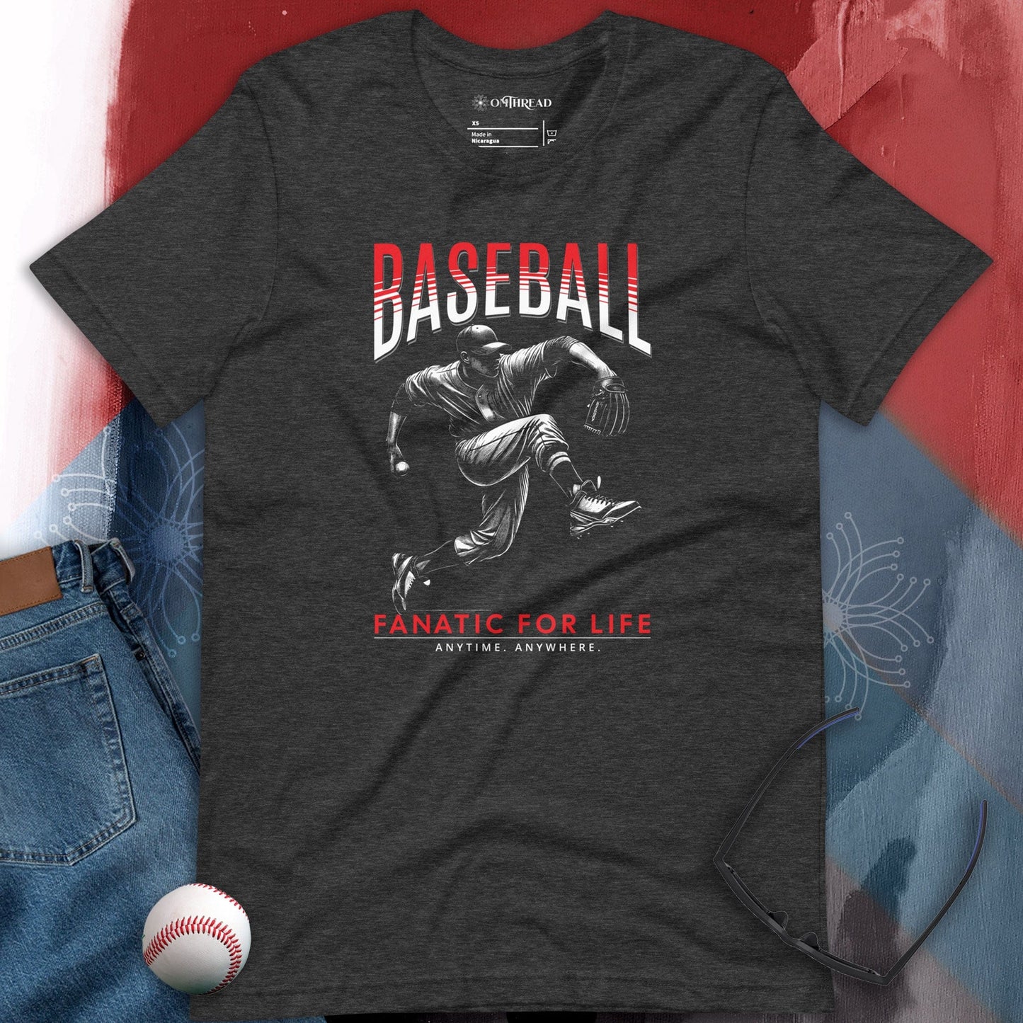 OMTHREAD Baseball Fanatic for Life Pitcher Tee
