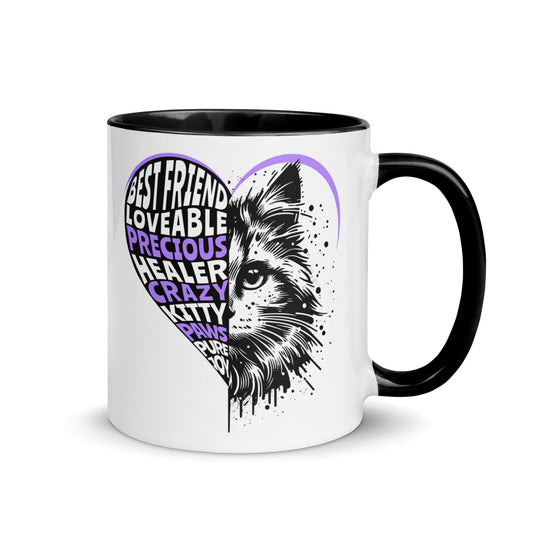 OMTHREAD Black / 11 oz Best Friend Kitty: Emotional Support and Healing - Mug with Color Inside
