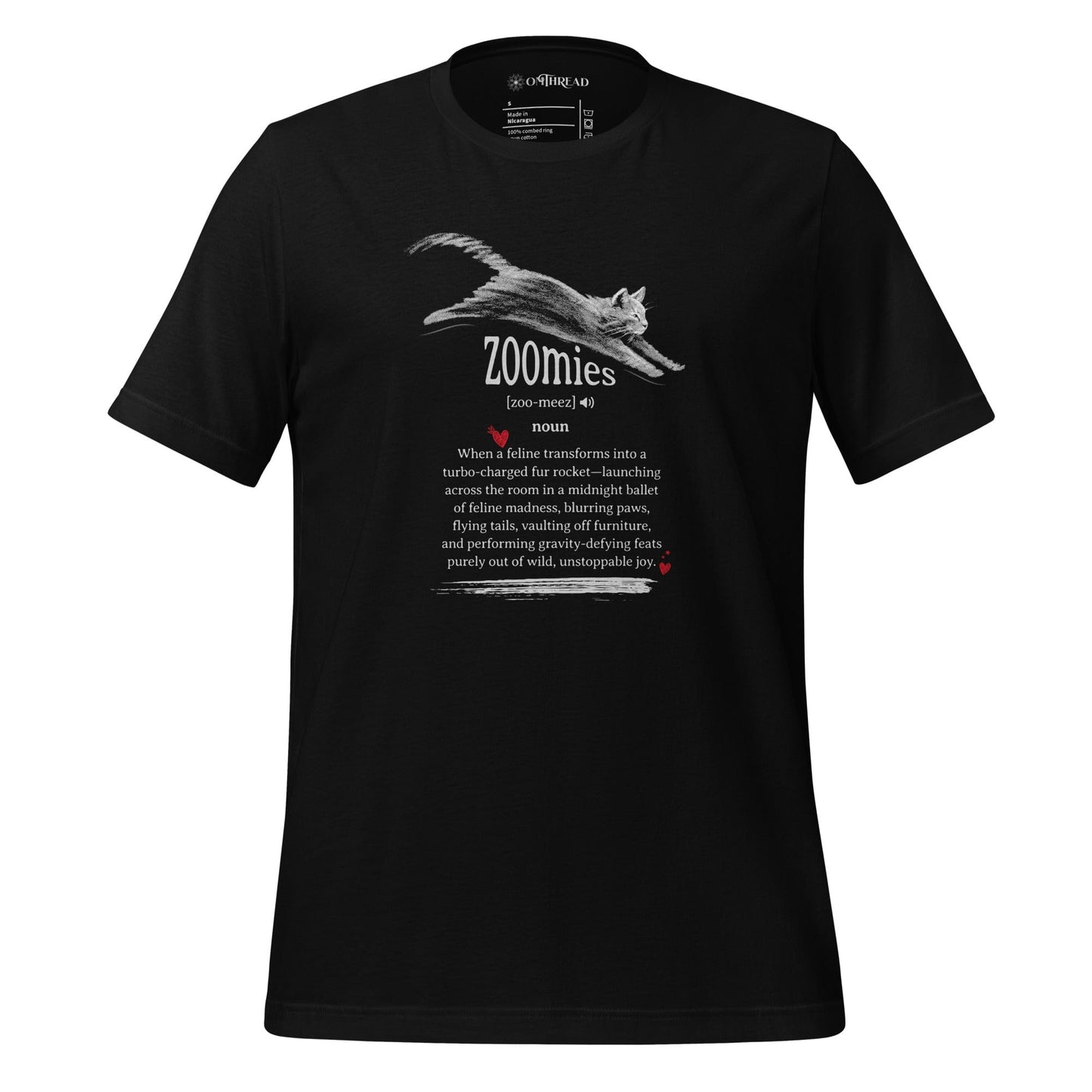 OMTHREAD Black / S Zoomies Definition Cat T-Shirt, Funny Zoomies Cat Shirt, Gift for Cat Lovers, Cute Cat Tee