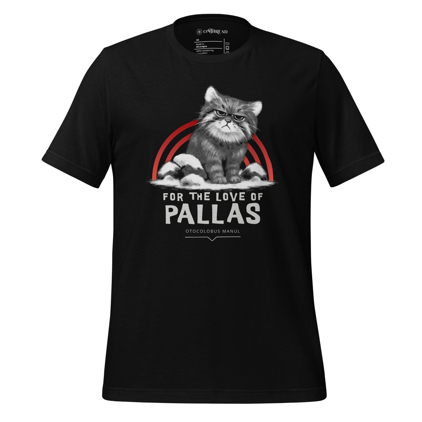 OMTHREAD Black / XS For the Love of Pallas Cat T-Shirt, Grumpy Pallas Cat Shirt, Wildlife Conservation Tee