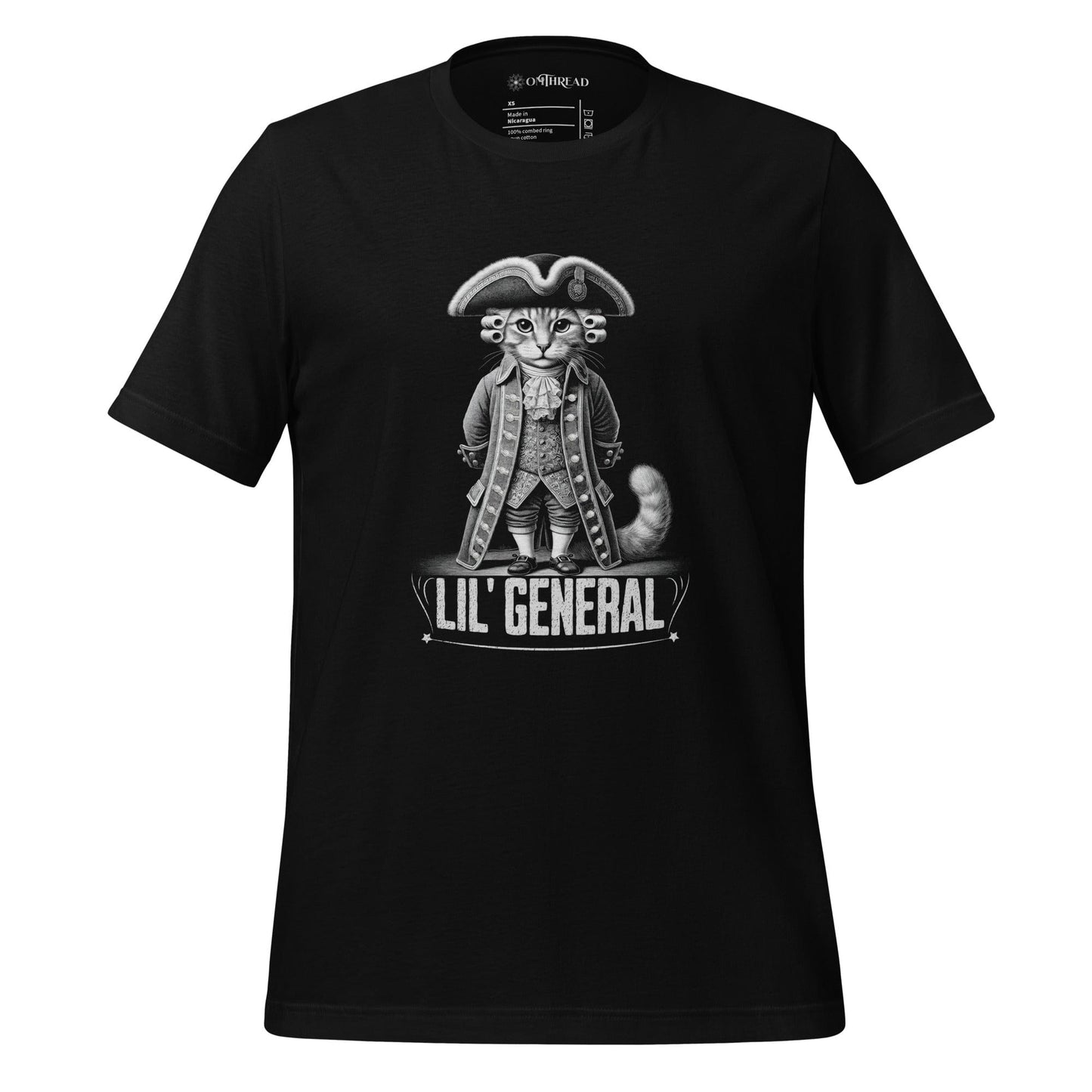 OMTHREAD Black / XS Lil' General Cat T-Shirt | Funny Historical Cat Tee