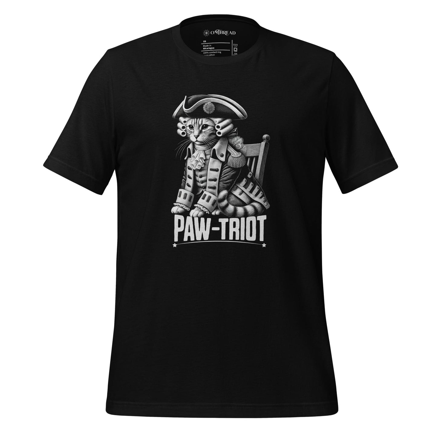 OMTHREAD Black / XS Paw-triot Cat T-Shirt | Patriotic Cat Tee | Independence Day Cat Shirt