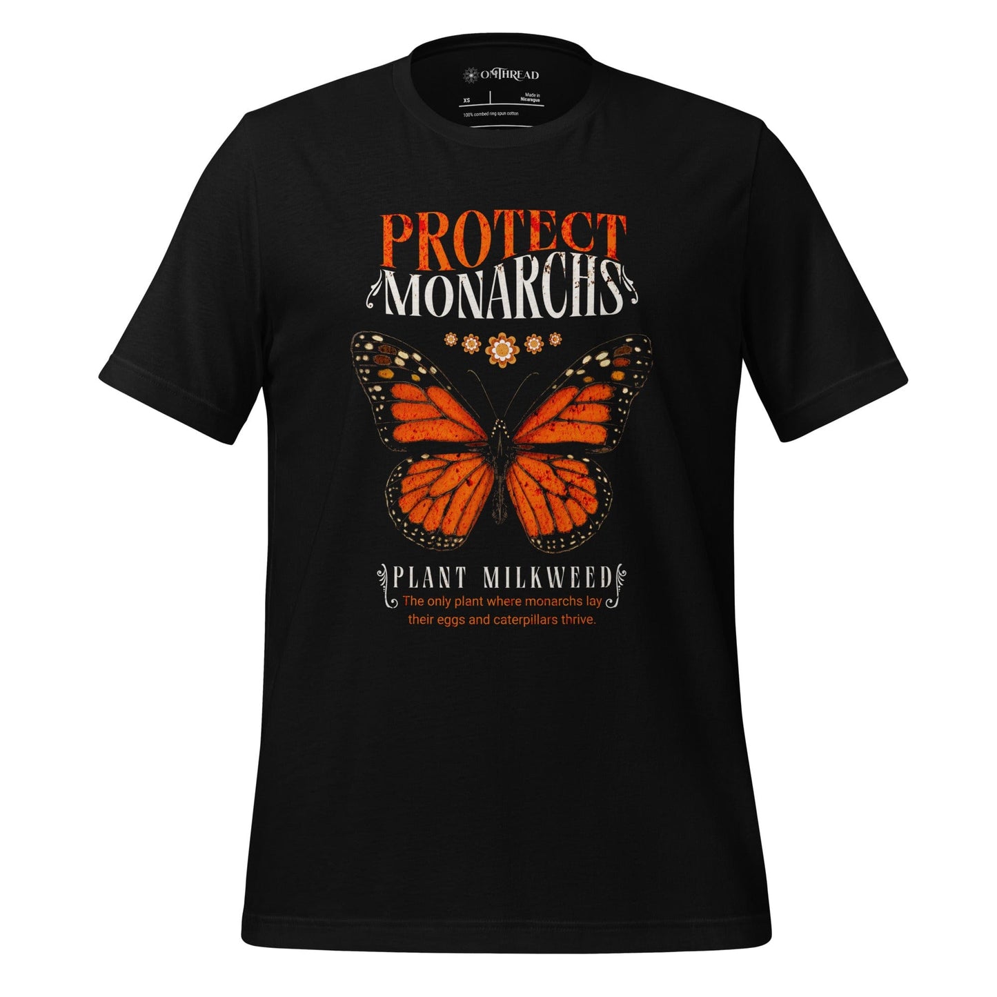 OMTHREAD Black / XS Protect Monarchs Plant Milkweed Butterfly Conservation T-Shirt