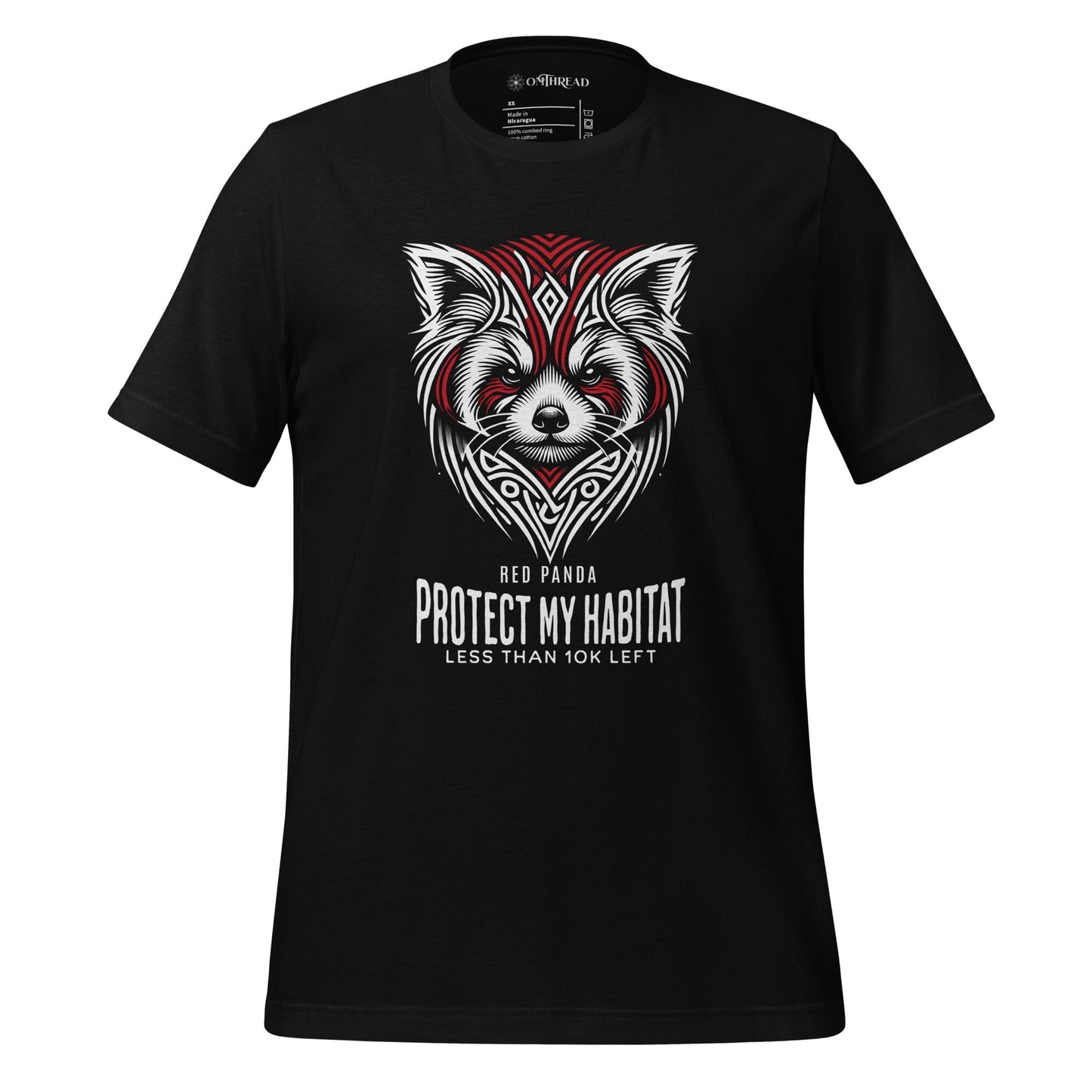 OMTHREAD Black / XS Red Panda. Protect My Habitat Tee