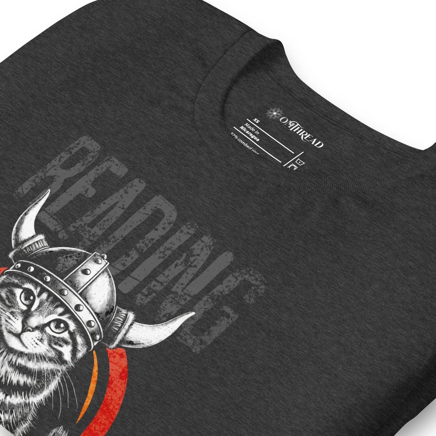 OMTHREAD Books Before Battle Viking Cat T-Shirt | Funny Feline Graphic Tee