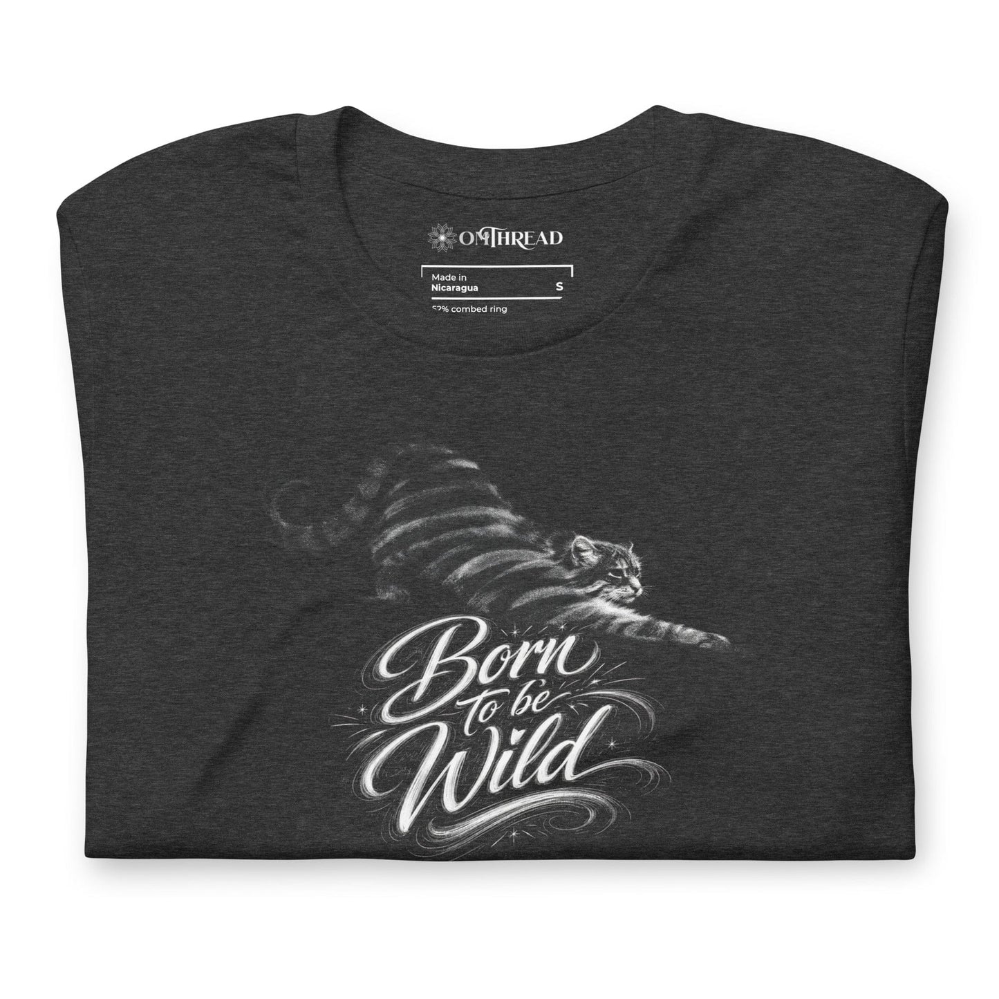 OMTHREAD Born to Be Wild Pallas Cat Sketch T-Shirt Otocolobus Manul Tee
