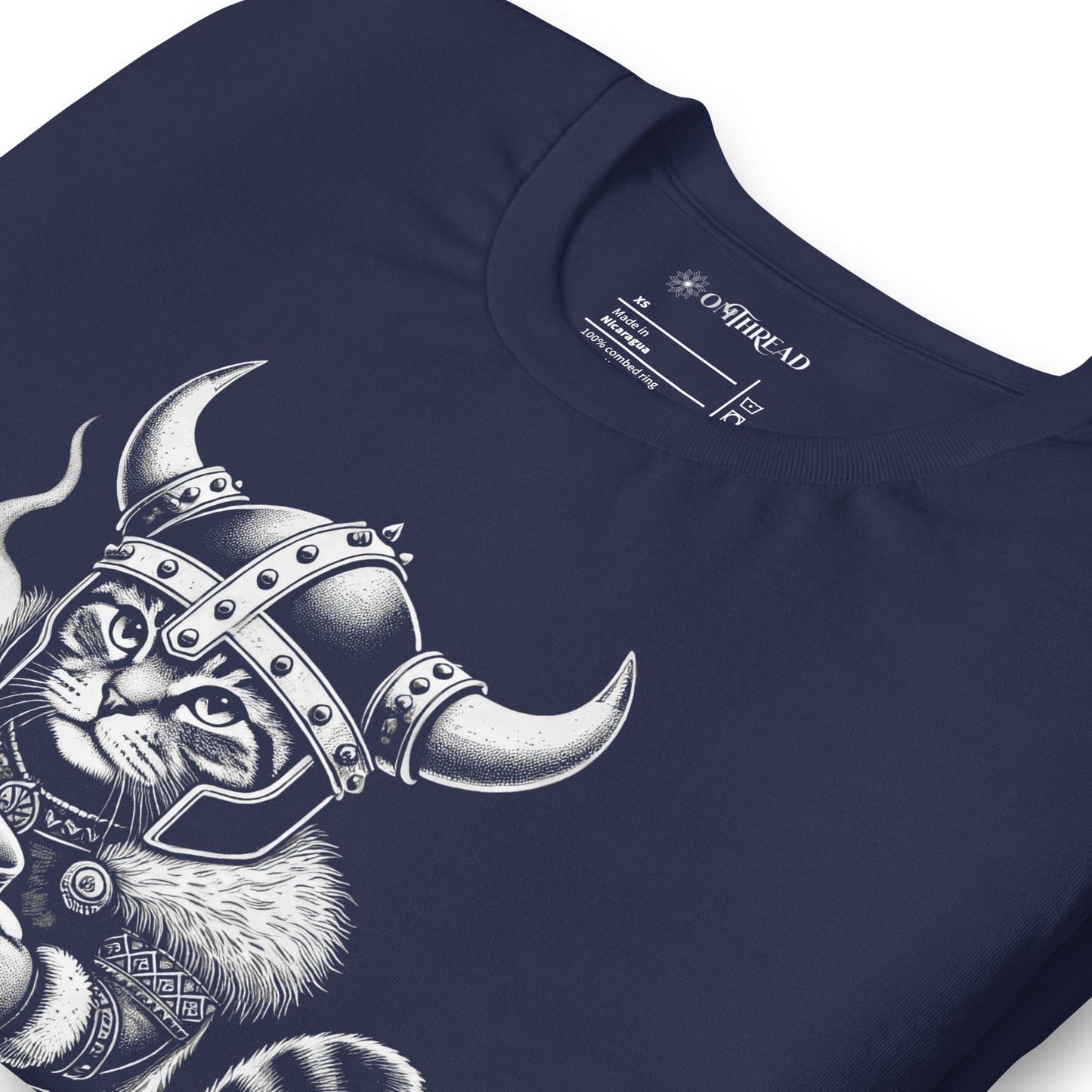 OMTHREAD Brewtality Viking Cat T-Shirt | Funny Coffee Lover Graphic Tee