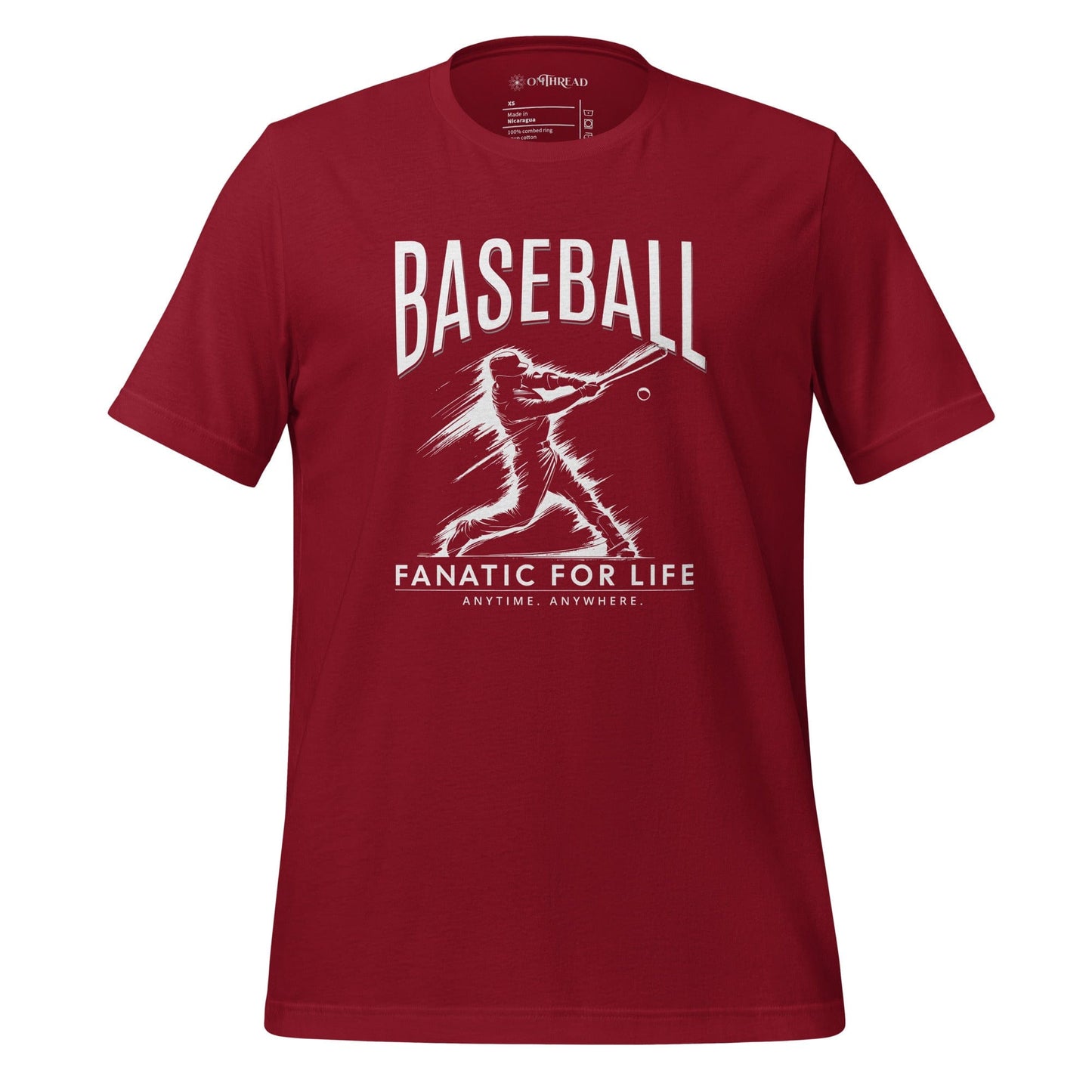OMTHREAD Cardinal / XS Baseball Fanatic for Life Nostalgic Tee