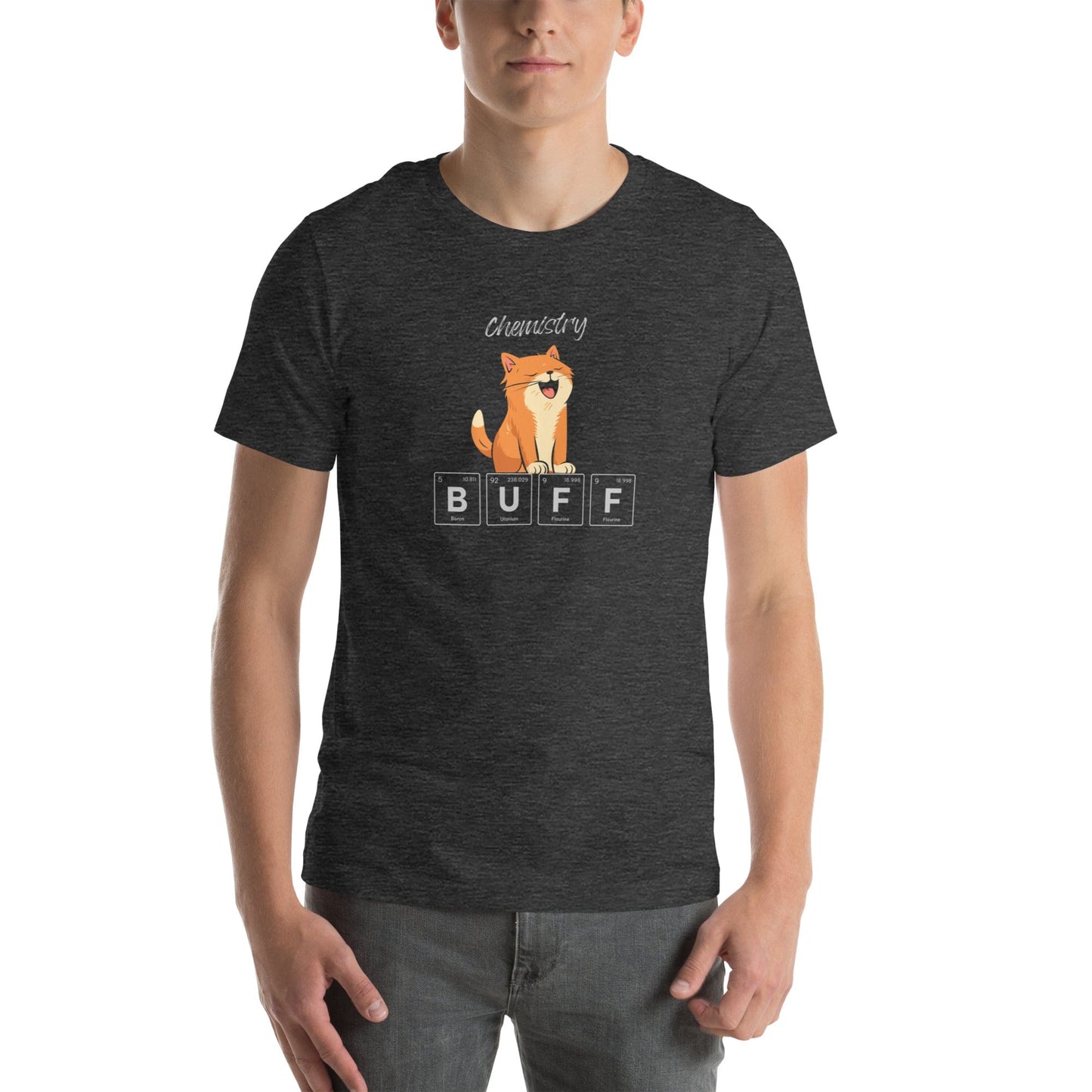 OMTHREAD Chemistry Buff Cat Tee | Periodic Table Elements Shirt | Funny Science Lover Gift