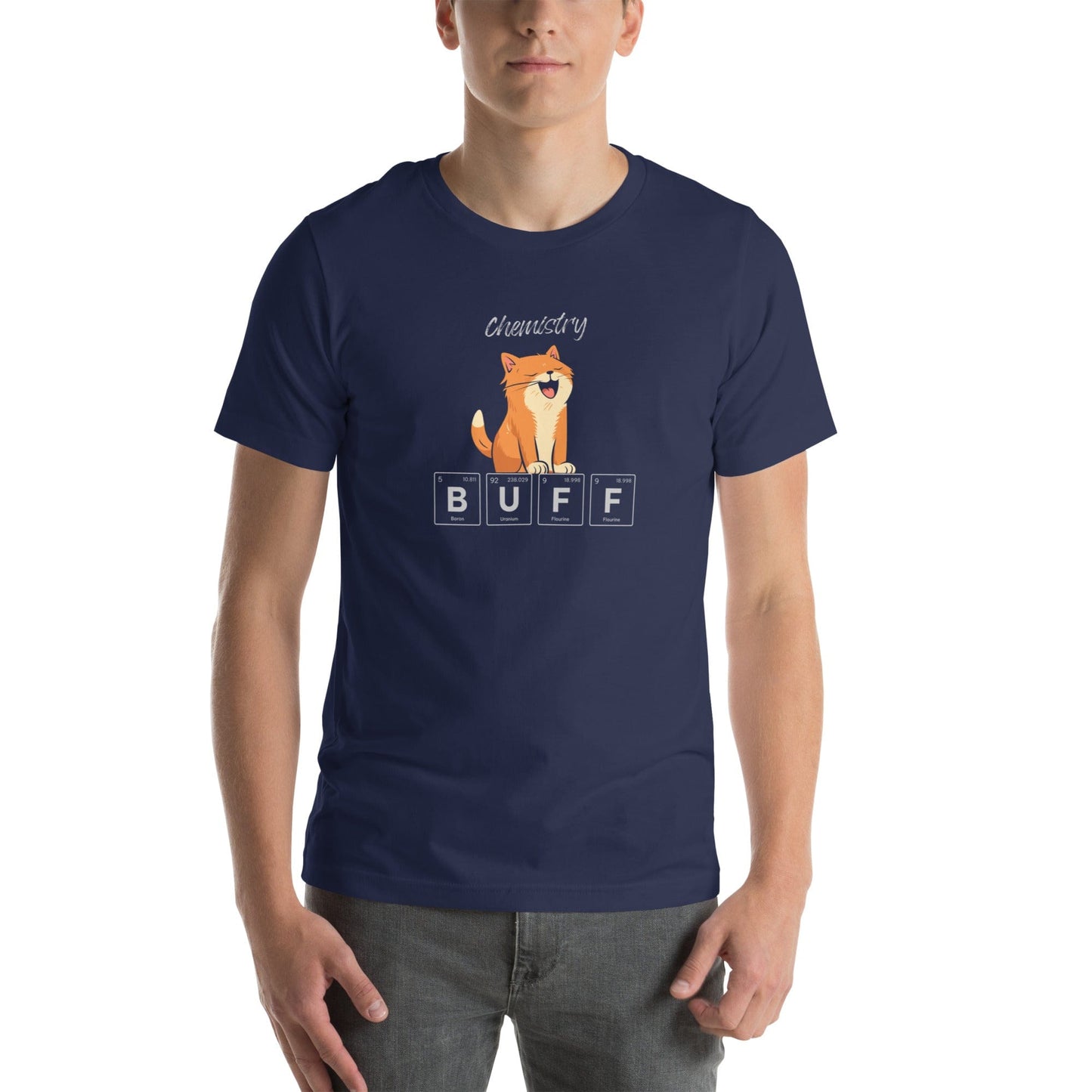 OMTHREAD Chemistry Buff Cat Tee | Periodic Table Elements Shirt | Funny Science Lover Gift