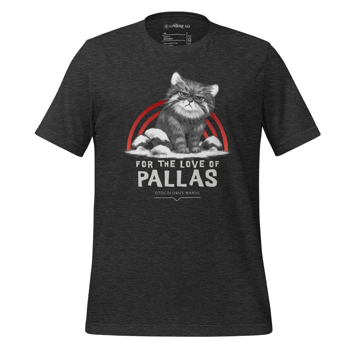 OMTHREAD Dark Grey Heather / XS For the Love of Pallas Cat T-Shirt, Grumpy Pallas Cat Shirt, Wildlife Conservation Tee