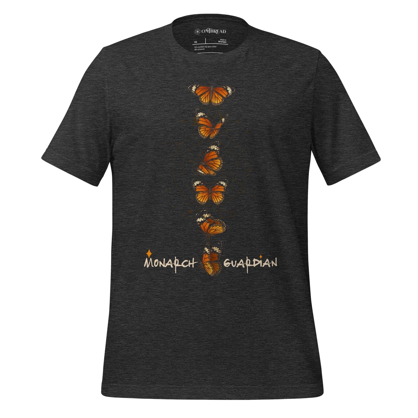 OMTHREAD Dark Grey Heather / XS Monarch Guardian Butterfly Shirt Celestial Conservation Tee