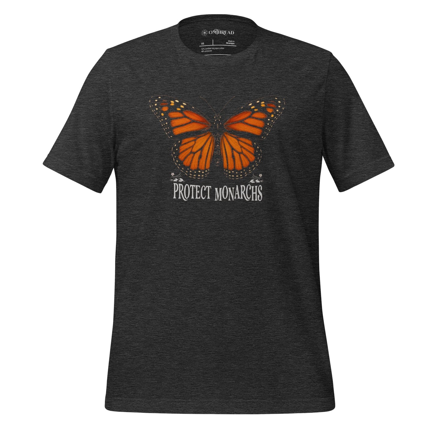 OMTHREAD Dark Grey Heather / XS Protect Monarchs Butterfly Shirt – Save the Monarch T-Shirt for Nature Lovers | OMThread