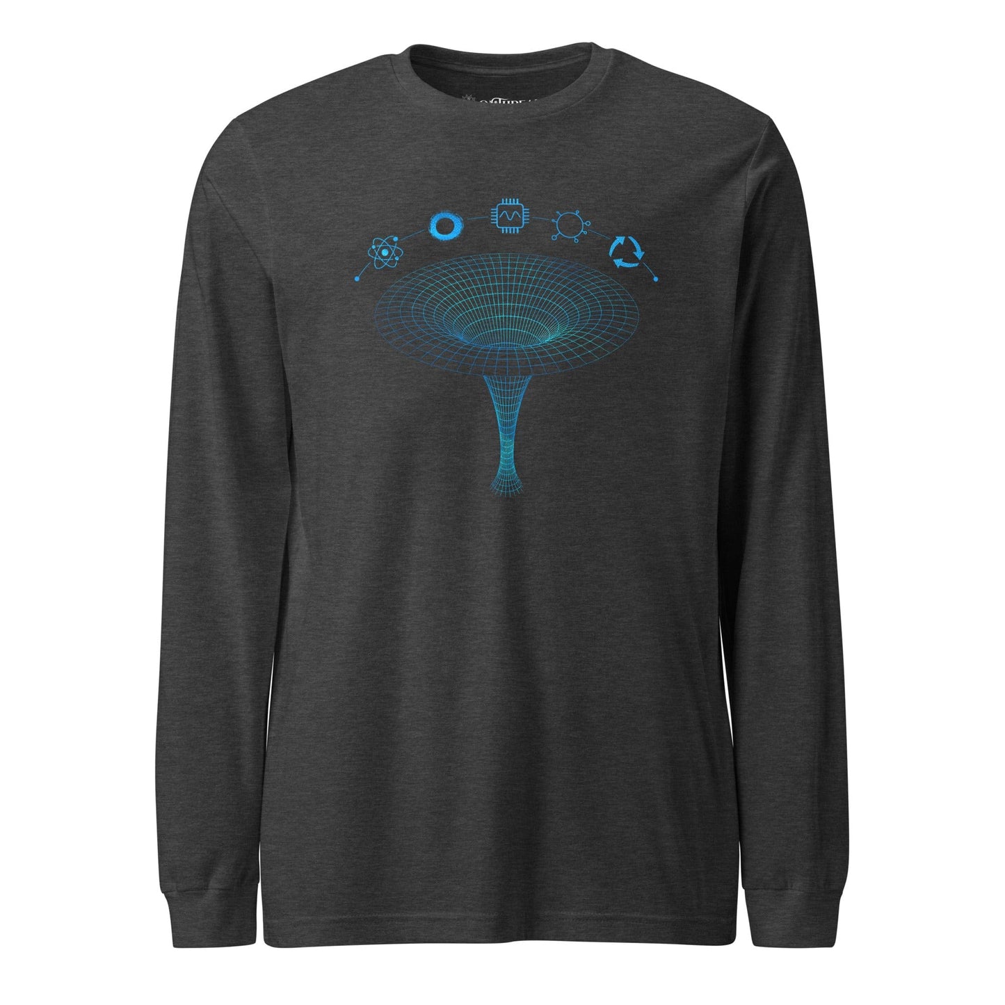 OMTHREAD Dark Grey Heather / XS QMM Blue Print Unisex Long Sleeve Tee