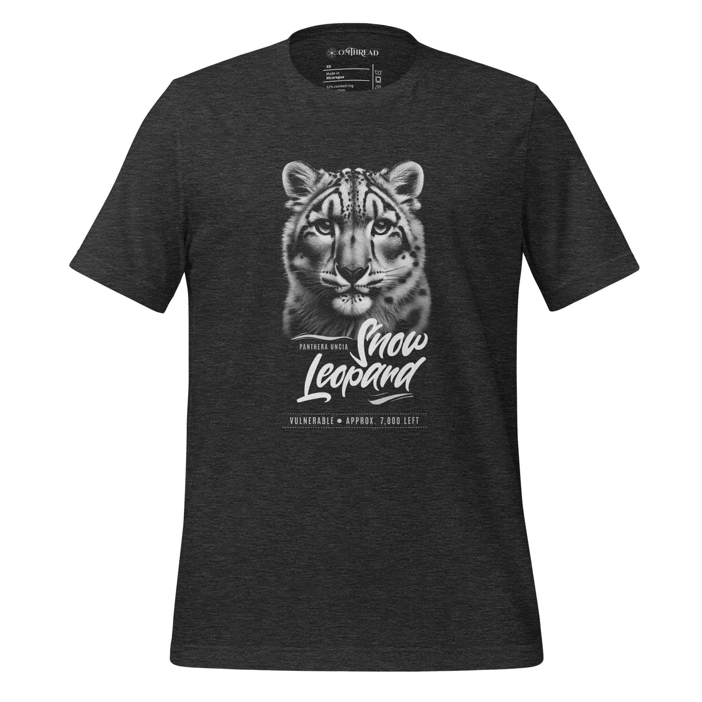 OMTHREAD Dark Grey Heather / XS Snow Leopard Conservation Tee