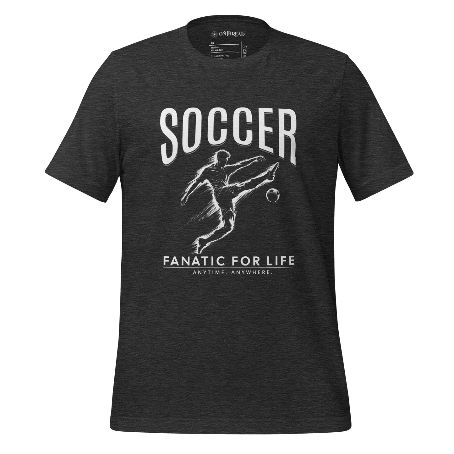 OMTHREAD Dark Grey Heather / XS Soccer Fanatic for Life Tee