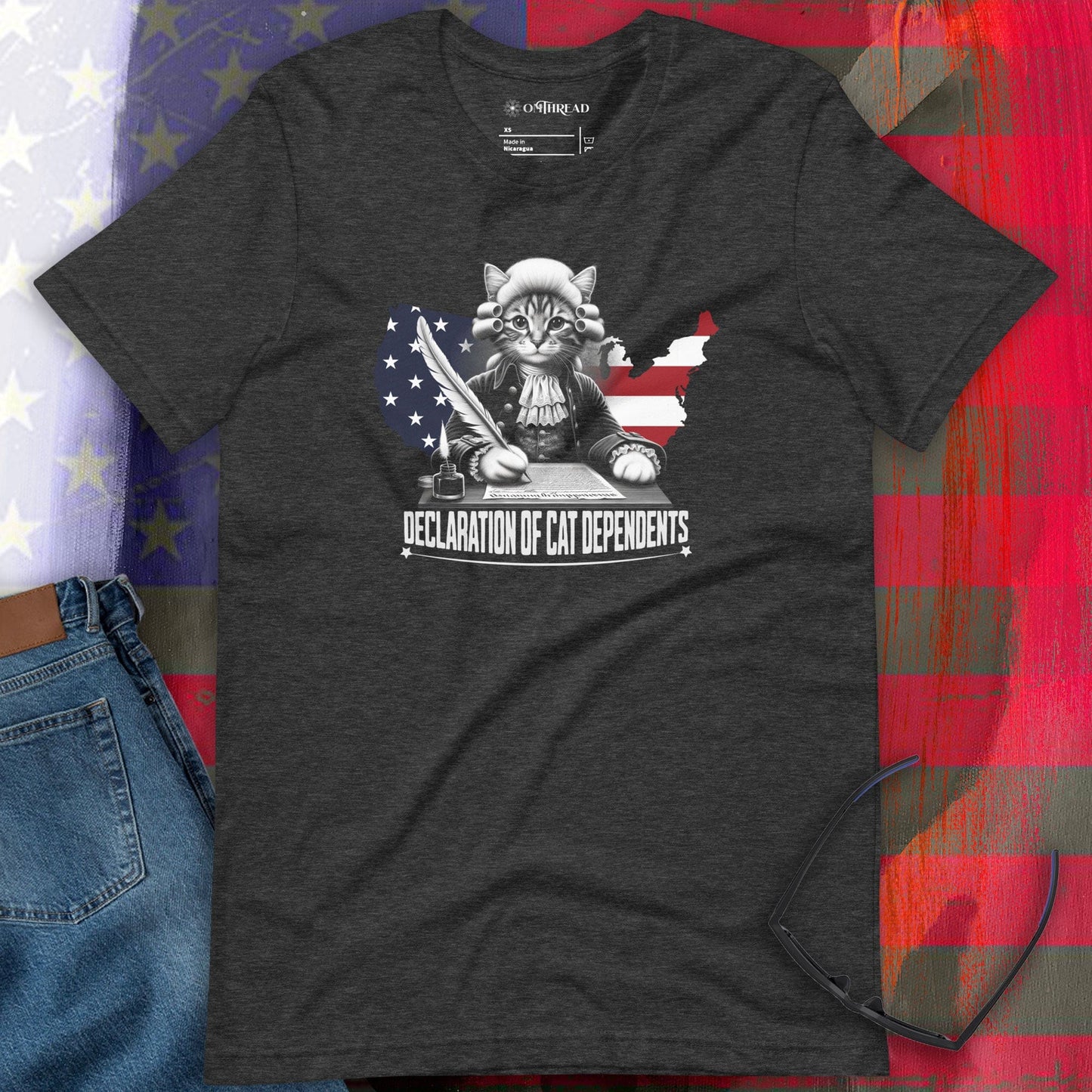OMTHREAD Declaration of Cat Dependents T-Shirt | Funny Cat Lover Tee