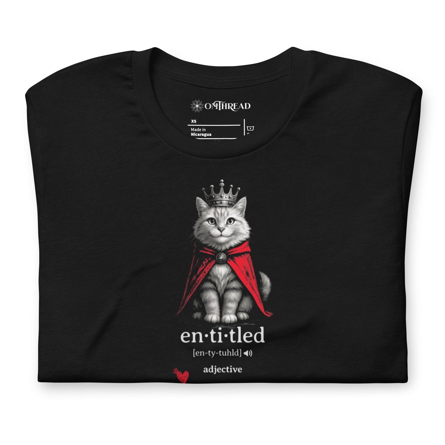 OMTHREAD Entitled Royal Cat Definition T-Shirt, Funny Crowned Cat Shirt, Gift for Cat Lovers