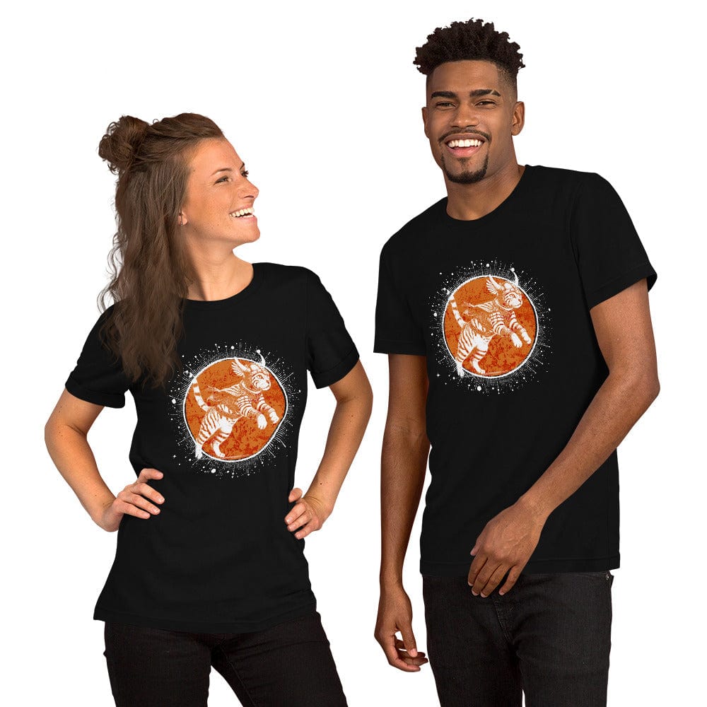 OMTHREAD Epic Warrior Cat T-Shirt | Norse Mythology-Inspired Graphic Tee