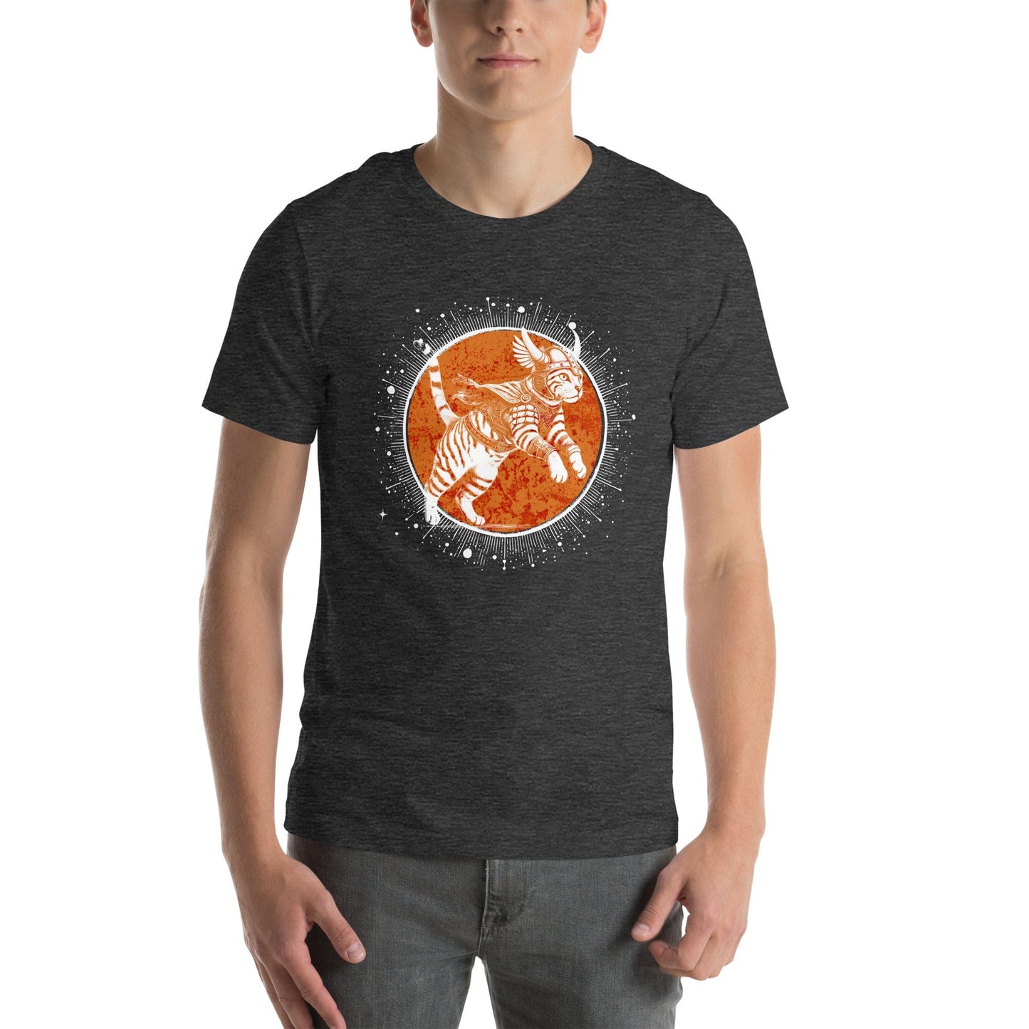 OMTHREAD Epic Warrior Cat T-Shirt | Norse Mythology-Inspired Graphic Tee