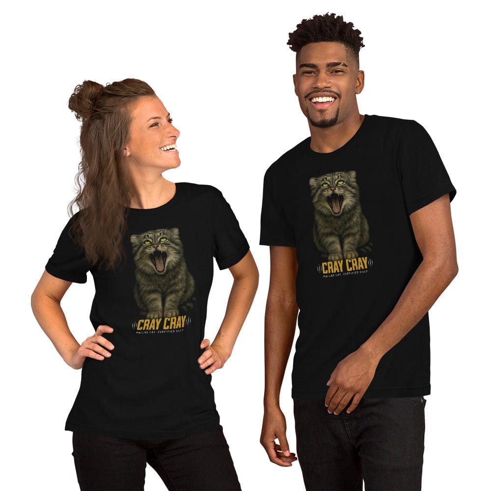 OMTHREAD Funny Pallas Cat T-Shirt Cray Cray Certified Silly for Wild Cat Lovers