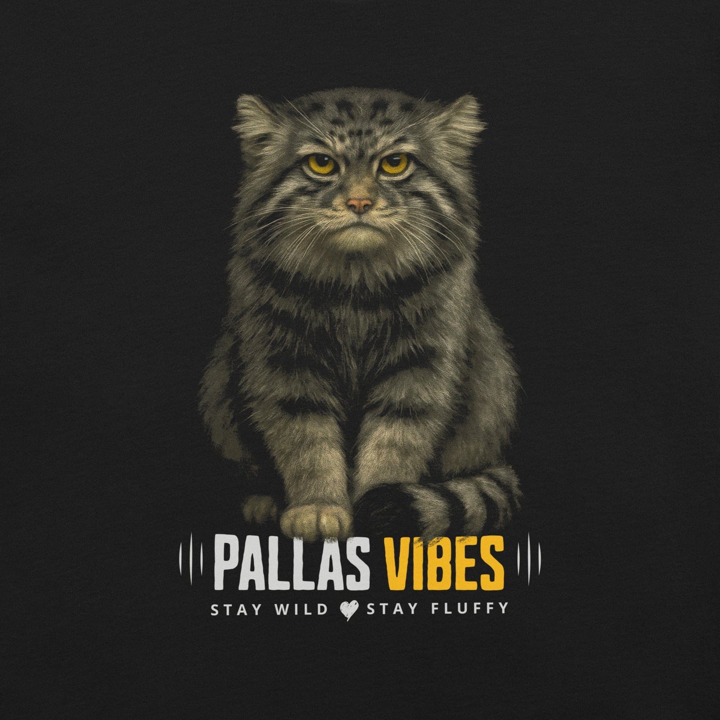 OMTHREAD Funny Pallas Vibes Cat Shirt Stay Wild Stay Fluffy Tee for Animal Lovers