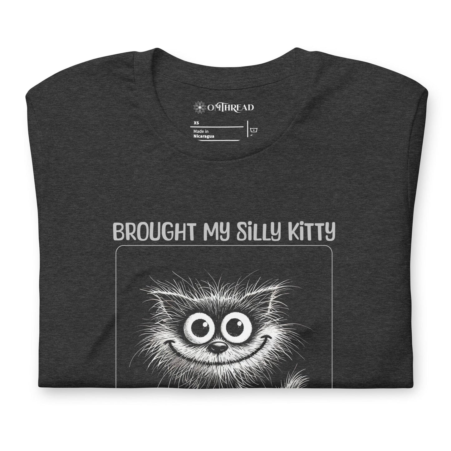 OMTHREAD Funny Silly Kitty T-Shirt | Brought My Silly Kitty to Work Tee