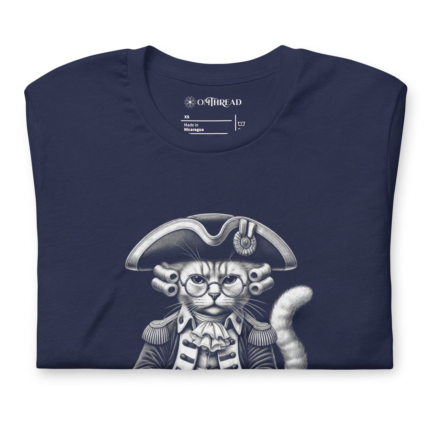 OMTHREAD Give Me Liberty or Give Me Treats Cat T-Shirt | Patriotic Cat Lover Tee