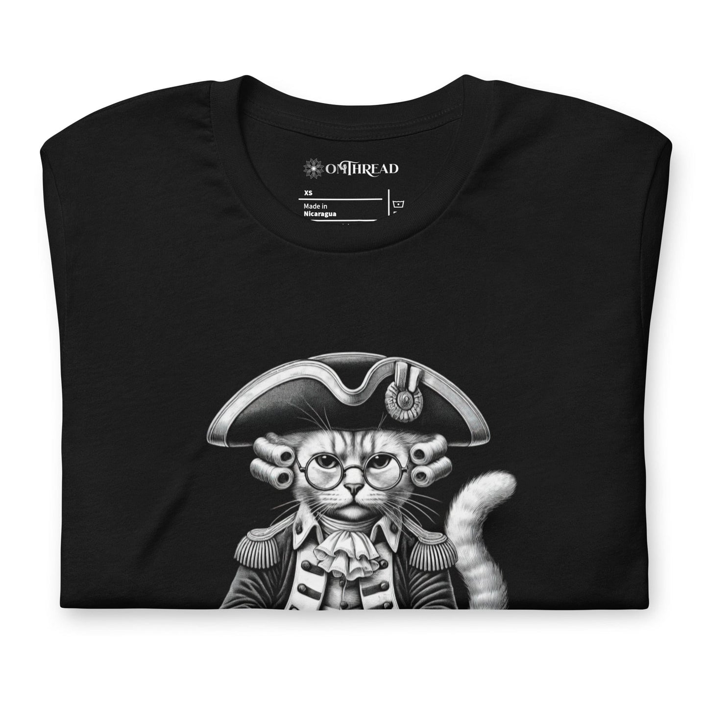 OMTHREAD Give Me Liberty or Give Me Treats Cat T-Shirt | Patriotic Cat Lover Tee