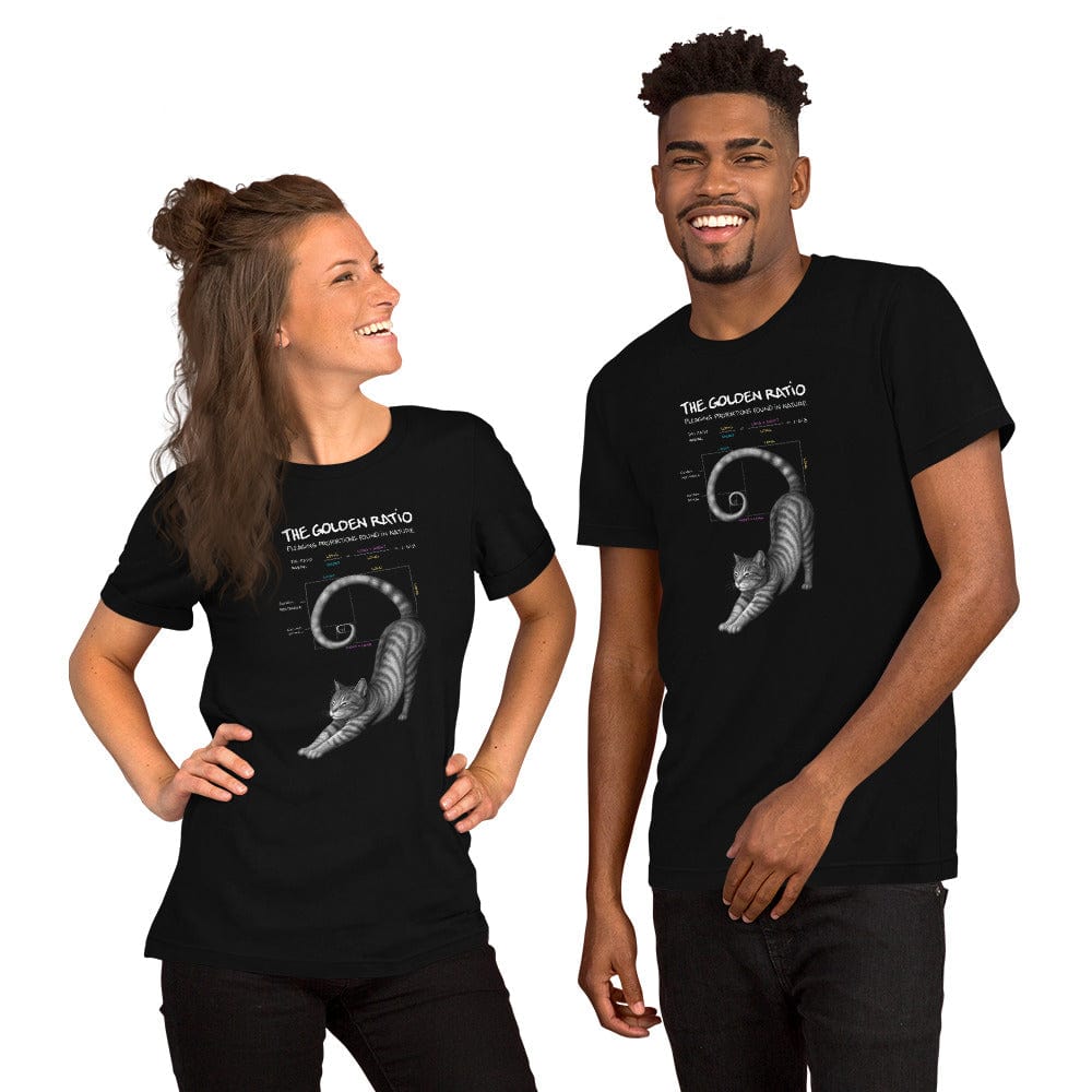 OMTHREAD Golden Ratio Cat T-Shirt for Math and Nature Lovers