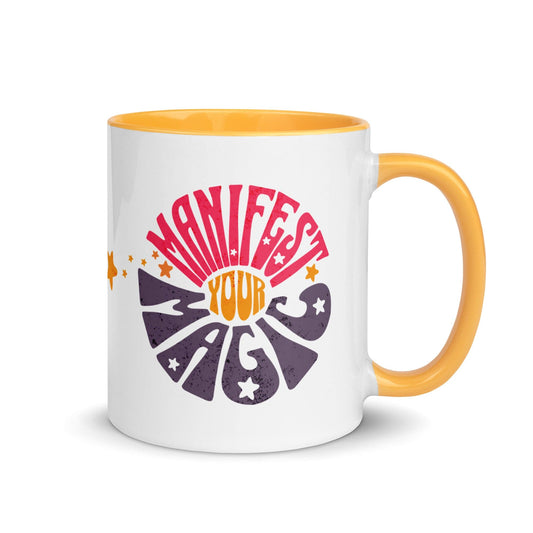OMTHREAD Golden Yellow / 11 oz Trust the Universe, Manifest Your Magic - Mug with Color Inside