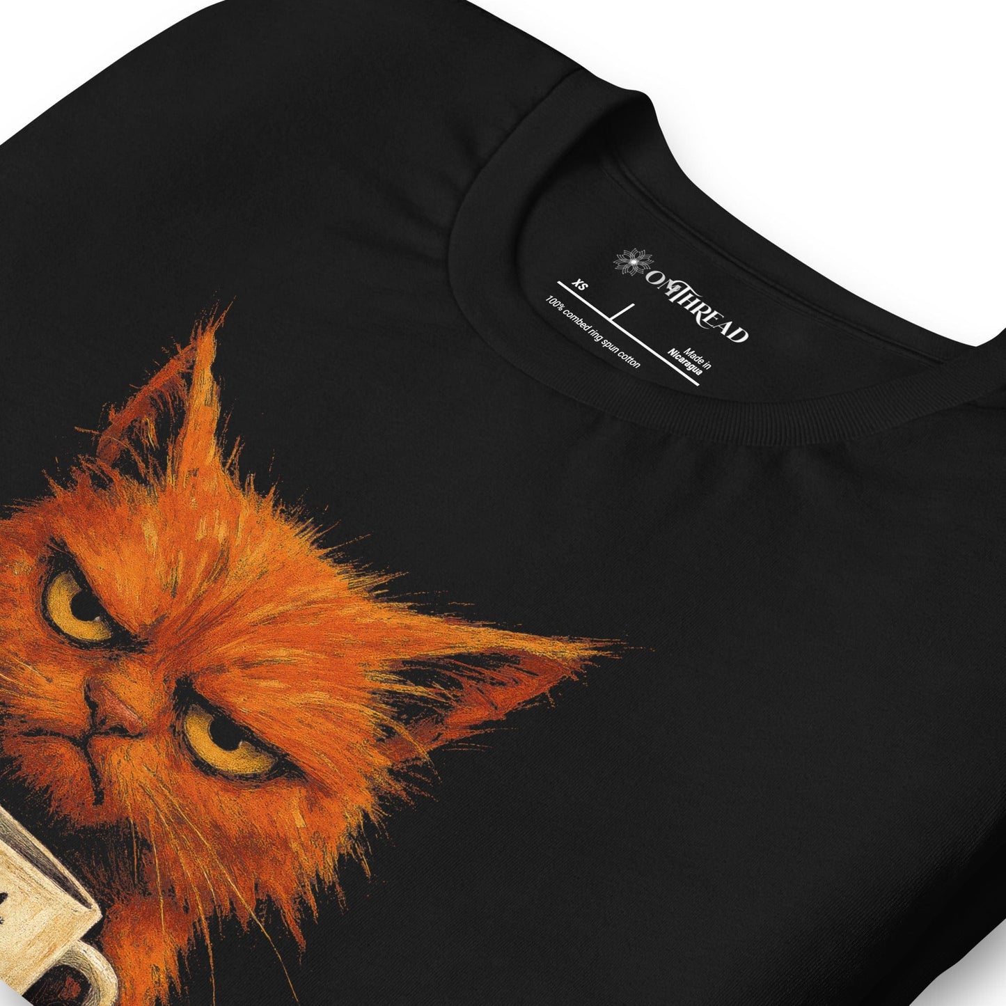 OMTHREAD Grumpy Cat Let Them Mug T-Shirt, Funny Orange Cat Tee, Moody Cat Coffee Shirt