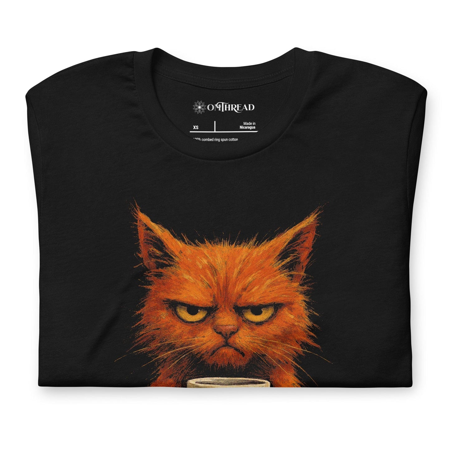 OMTHREAD Grumpy Cat Let Them Mug T-Shirt, Funny Orange Cat Tee, Moody Cat Coffee Shirt
