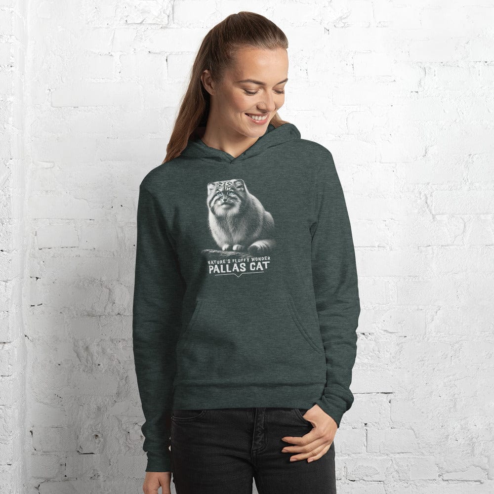 OMTHREAD Heather Forest / S Pallas Cat Nature’s Fluffy Wonder Unisex Hoodie