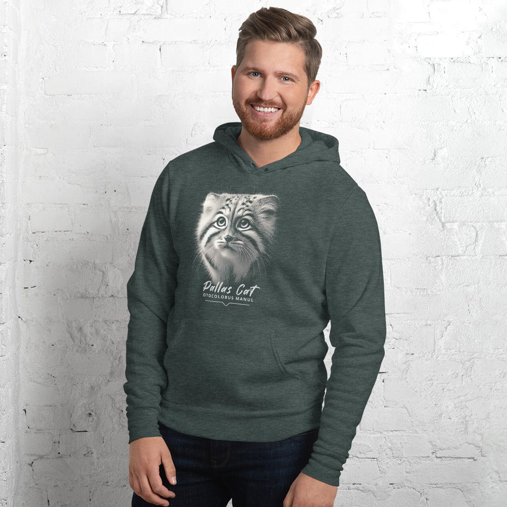 OMTHREAD Heather Forest / S Pallas Kitten | Otocolobus Manul - Unisex Hoodie
