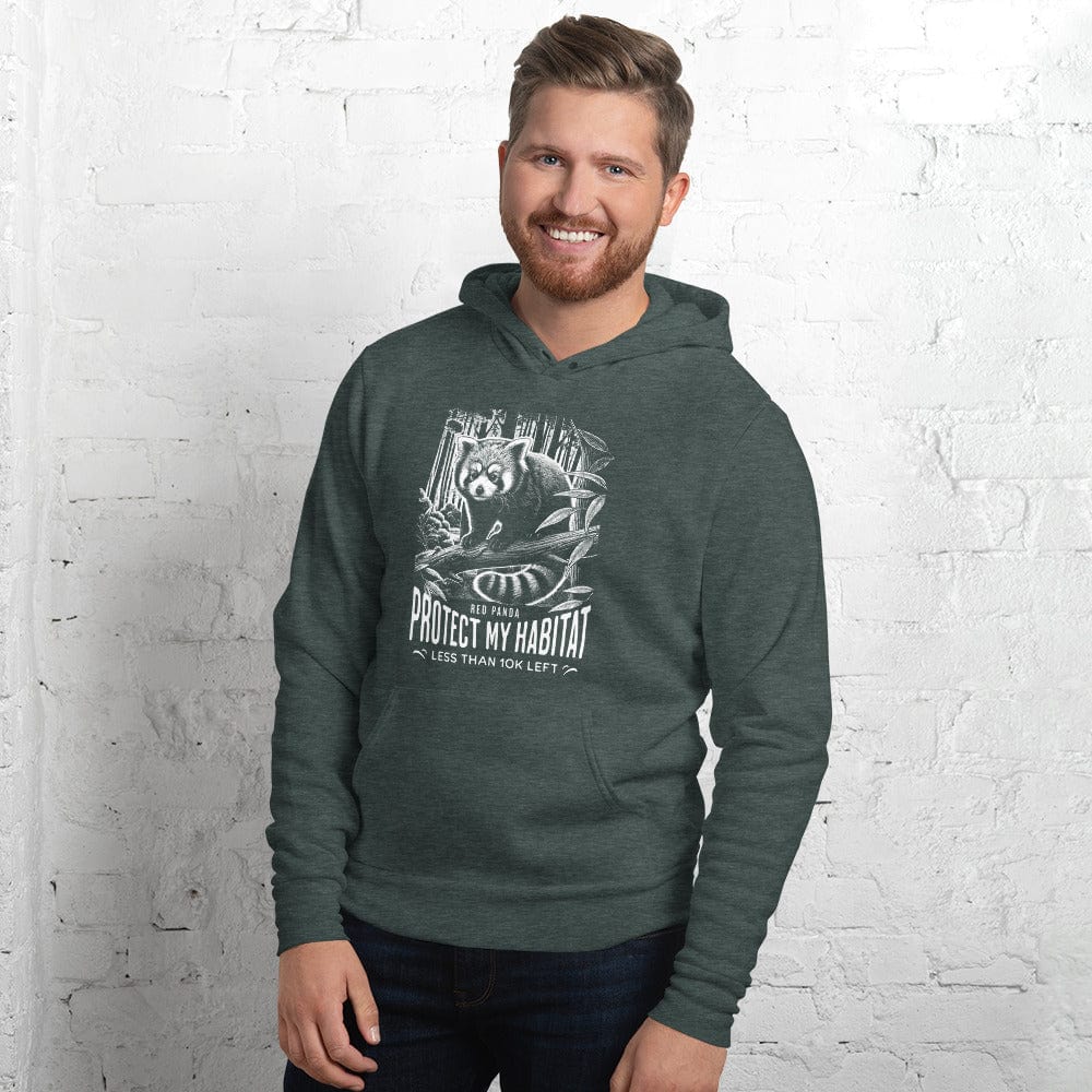 OMTHREAD Heather Forest / S Protect My Habitat, Red Panda - Unisex Hoodie