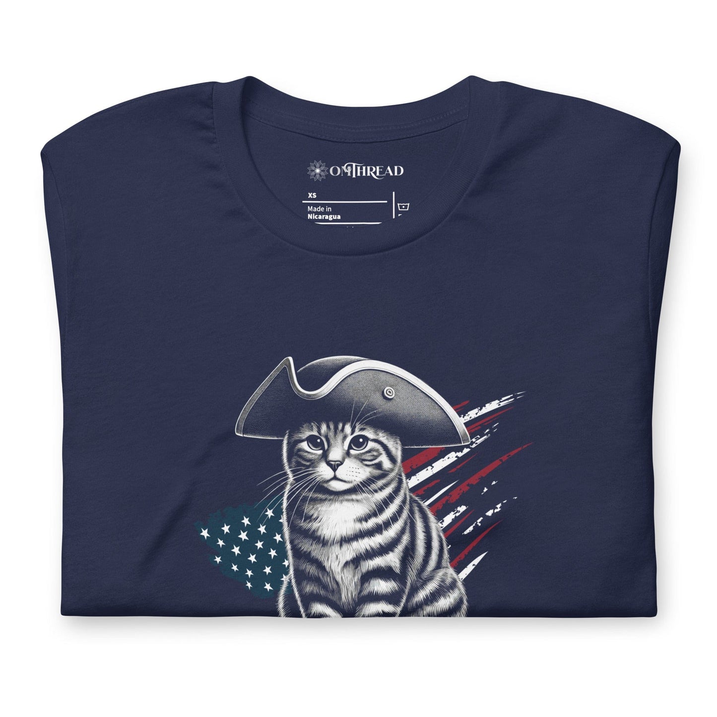 OMTHREAD Hiss-tory Buff Cat T-Shirt | Funny Historical Feline Graphic Tee