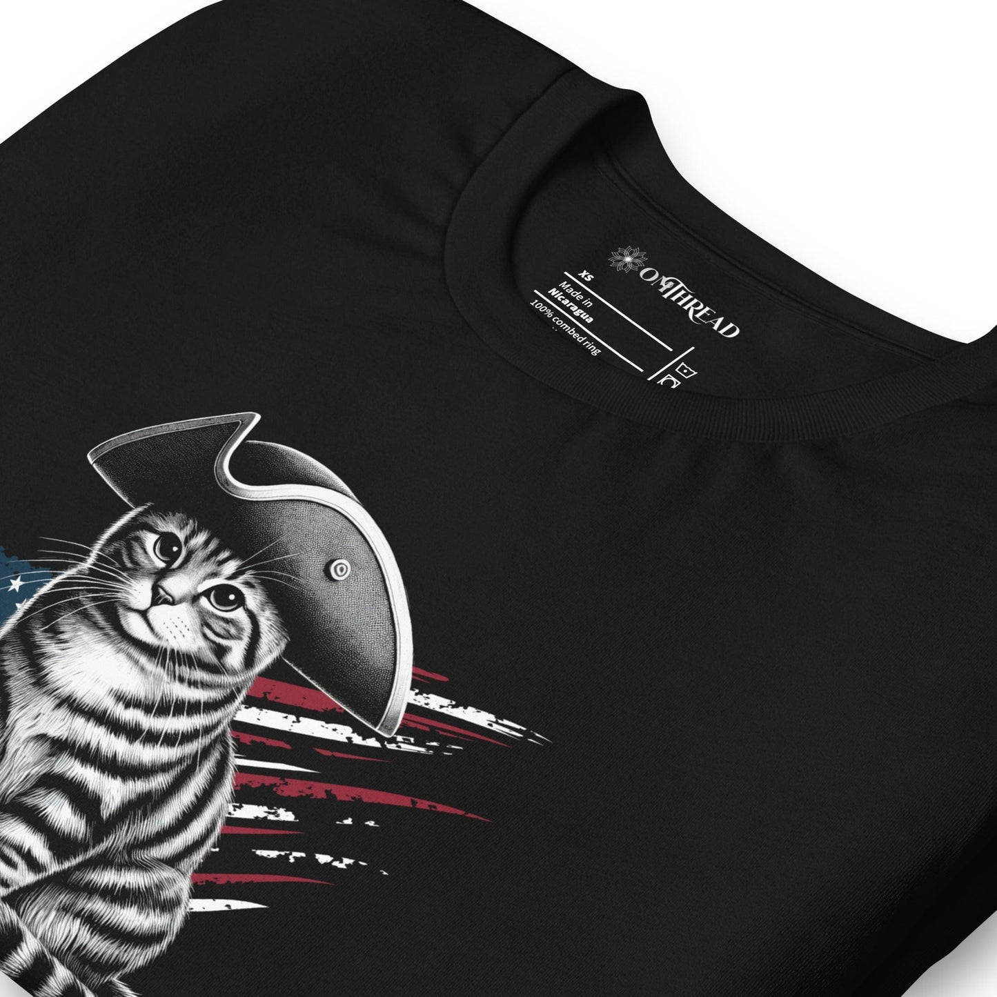OMTHREAD Hiss-tory Buff Cat T-Shirt | Funny Historical Feline Graphic Tee