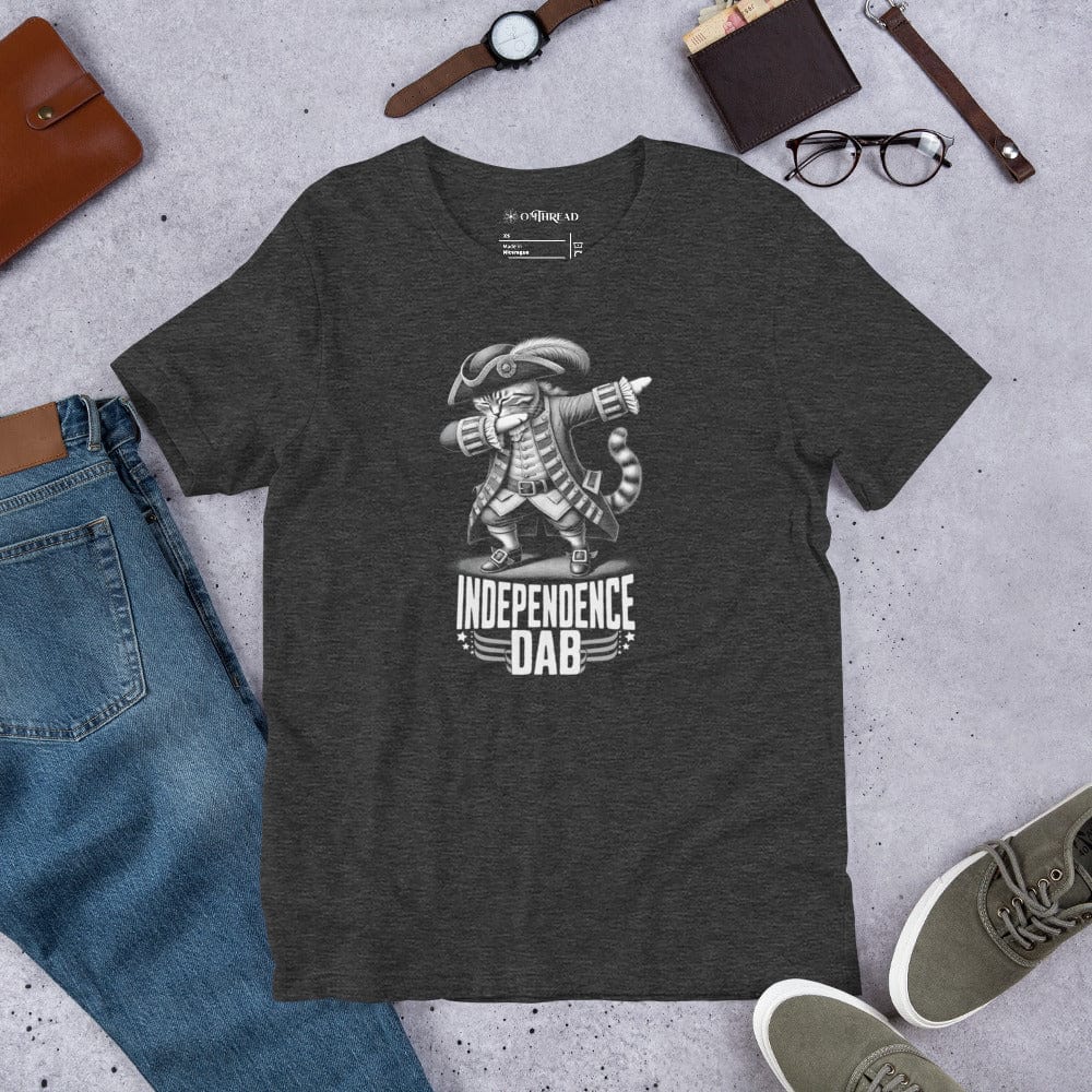 OMTHREAD Independence Dab Cat T-Shirt for Fourth of July and Patriots