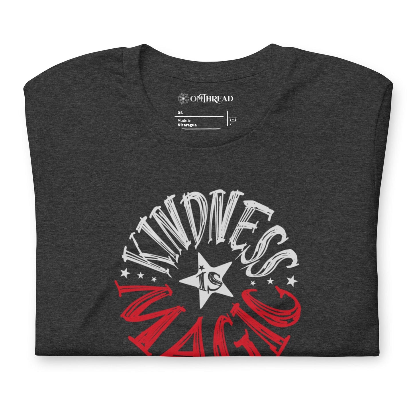 OMTHREAD Kindness Is Magic, A Bond for All Species Retro T-Shirt, Positive Vibes Tee, Groovy Graphic Shirt