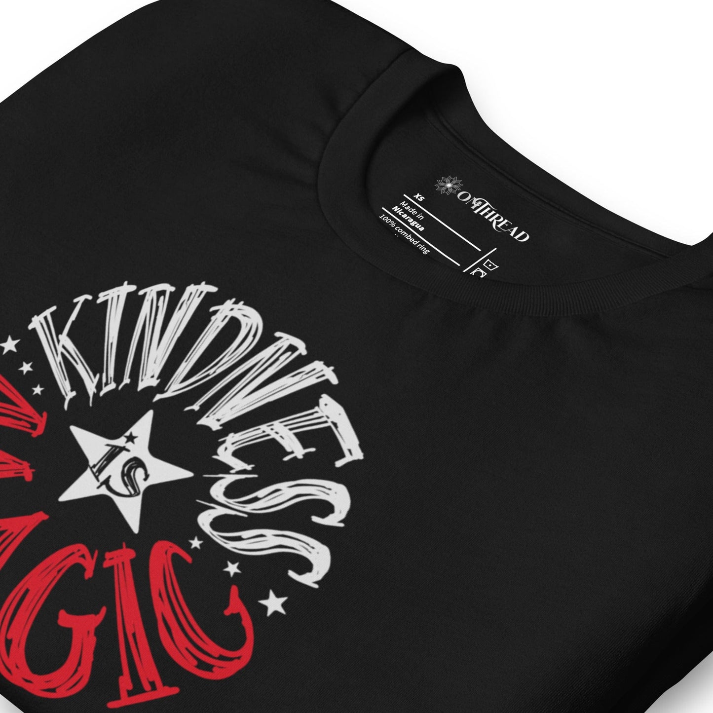OMTHREAD Kindness Is Magic, A Bond for All Species Retro T-Shirt, Positive Vibes Tee, Groovy Graphic Shirt