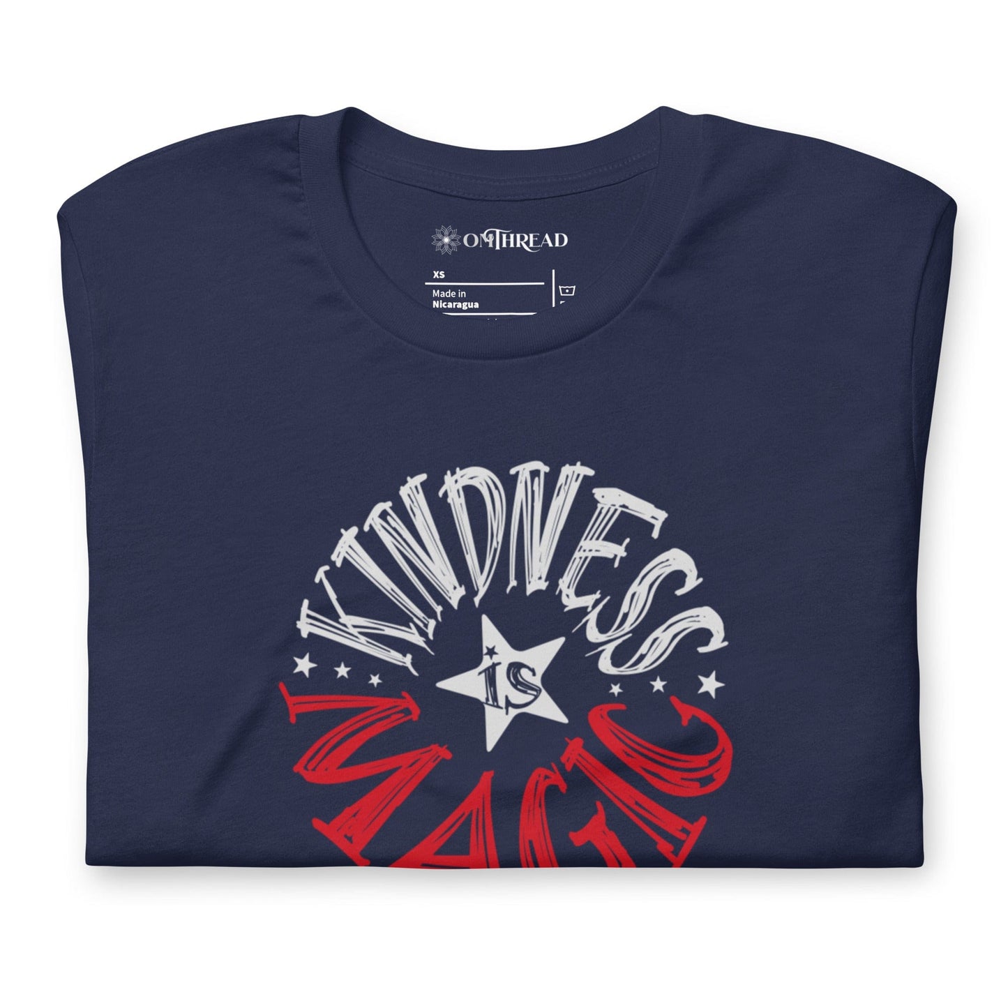 OMTHREAD Kindness Is Magic, A Bond for All Species Retro T-Shirt, Positive Vibes Tee, Groovy Graphic Shirt