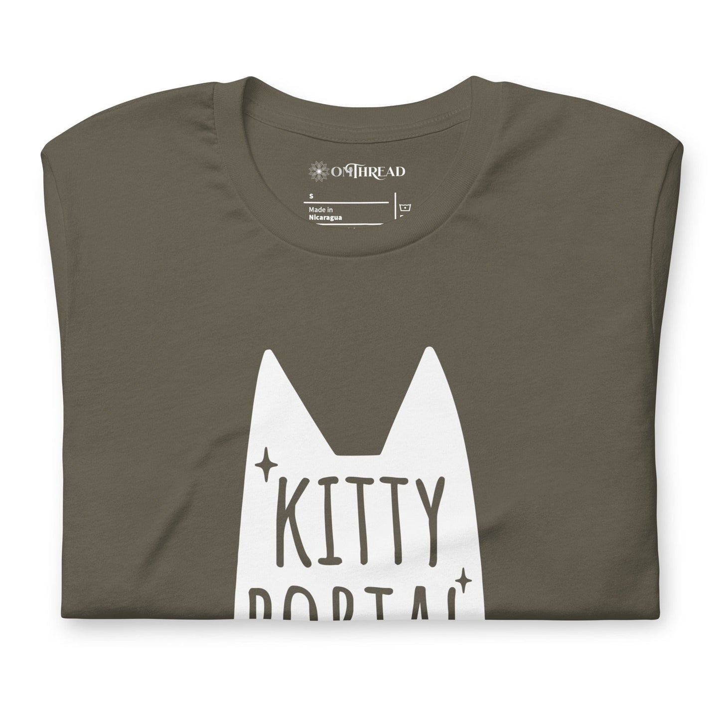 OMTHREAD Kitty Portal Doorway to Magic T-Shirt | Cat Lover Tee | Whimsical Cat Shirt