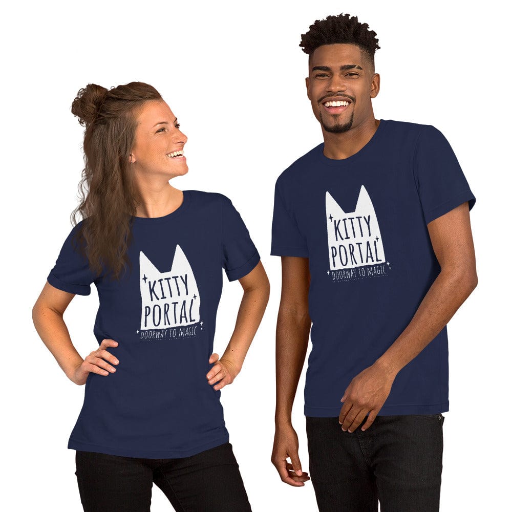 OMTHREAD Kitty Portal Doorway to Magic T-Shirt | Cat Lover Tee | Whimsical Cat Shirt