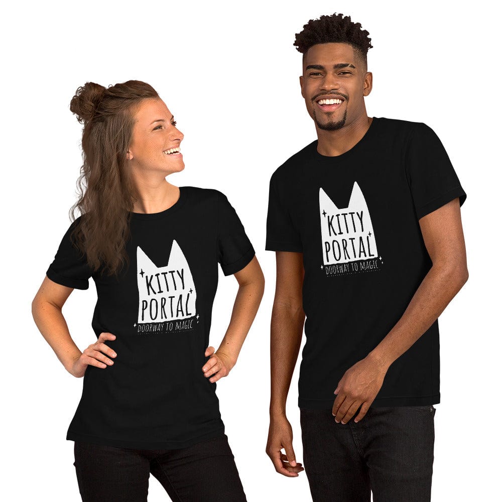 OMTHREAD Kitty Portal Doorway to Magic T-Shirt | Cat Lover Tee | Whimsical Cat Shirt