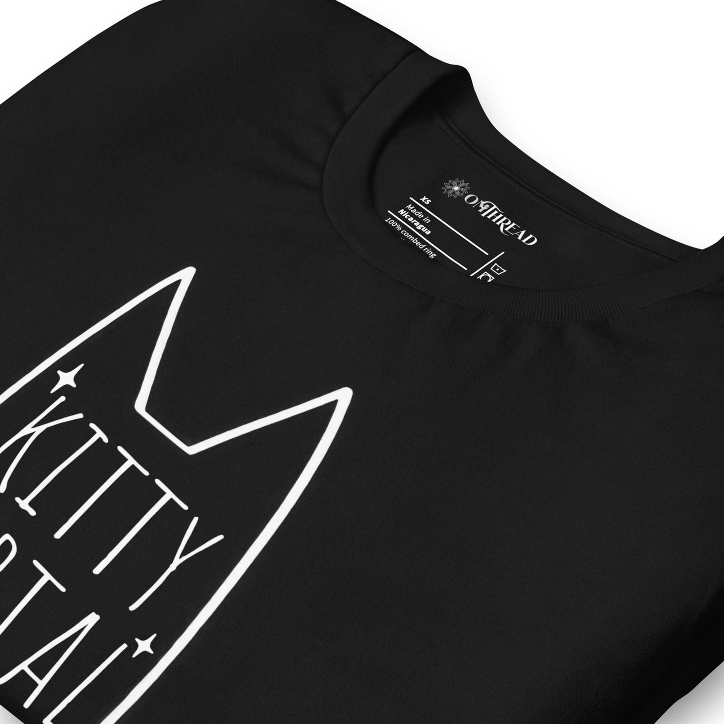 OMTHREAD Kitty Portal T-Shirt | Magic Cat Lover Tee | Minimalist Cat Shirt