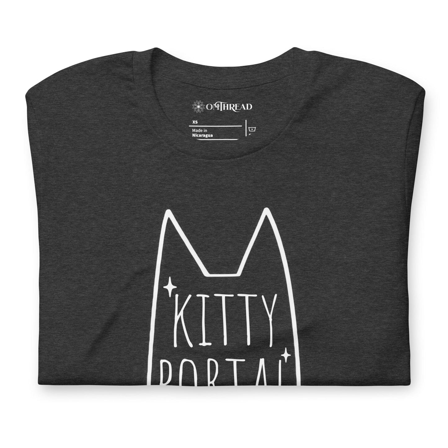 OMTHREAD Kitty Portal T-Shirt | Magic Cat Lover Tee | Minimalist Cat Shirt